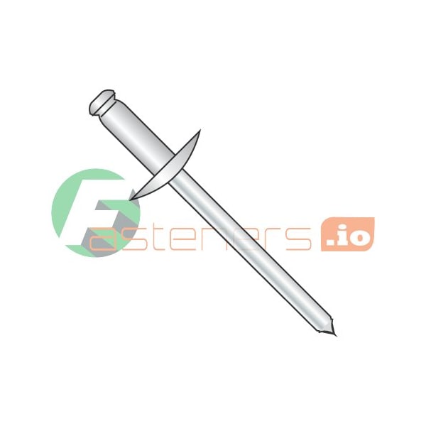 Newport Fasteners Blind Rivet, Large Flanged Head, 1/8 in Dia., 0.275 in L, Stainless Steel Body, 10000 PK 731980 - main